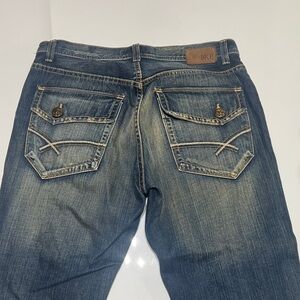 BKE Men's Blue Washed Back-Pocket Denim Jeans